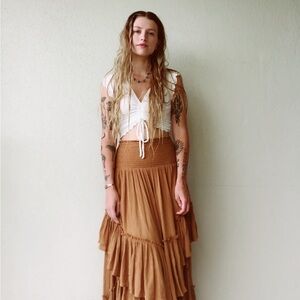 Free People Tan Convertible Skirt